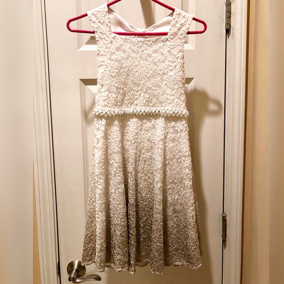 Girls size 12 cream and bronze ombré dress - Picture 2 of 6